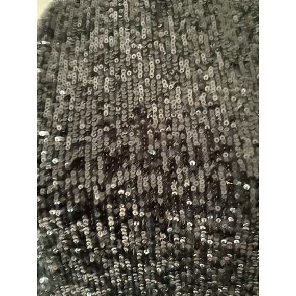 CABLE & GAUGE New Black Sequin Sleeveless Turtleneck Halter Top, Size Small - Picture 5 of 13